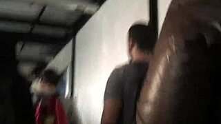 touching brown nylon jacket of chubby girl on street!