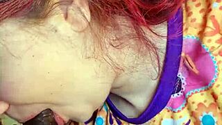 sloppy head ends with cum in mouth