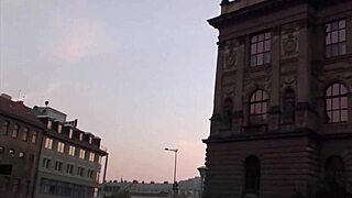 Young cute teen 18+ banged in public street threesome.