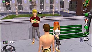 In Bonetown vacation, the redhead cutie licks food and gets anal assfucking.