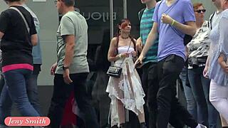 Jeny Smith Flashes in Transparent Public Dress