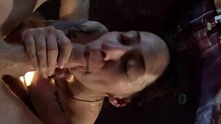 why am i sucking my man in the hot tub with deepthroat and cum swallow?