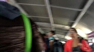 touching brown nylon jacket of chubby girl on street!