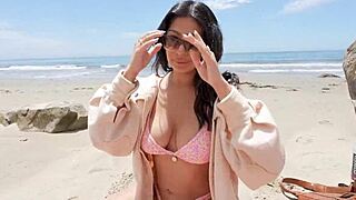 Cheating sister in law loves sucking cock in public so she took me to a nude beach - cami strella