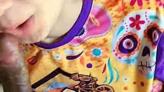 sloppy head ends with cum in mouth