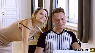 Does this mature Russian blonde want her pussy licked in bed?