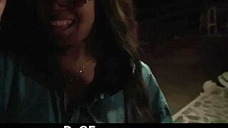 Ball Sucking Ebony Blowjob In Outdoor Exhibitionist Scene