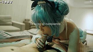 Fans of cute cosplayer CuteJoanne have rough sex with her