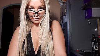 Blonde mistress gives bdsm jerk off instruction