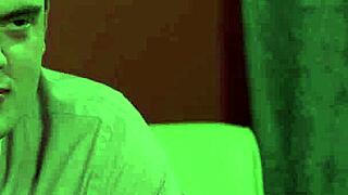 huge titted redhead gets facial in stockings