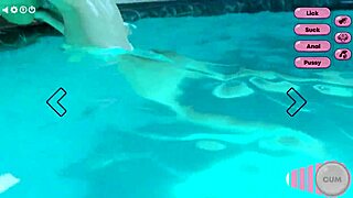 Futanari Blows Cock by Pool!