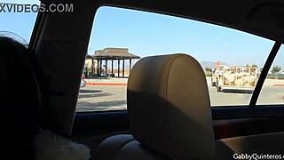 latina gabby quinteros finger fucking herself in the passenger seat, talking dirty