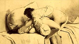 vintage erotic illustration, antique hentai anime cartoon comic retro.