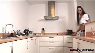 this maid babe feels intense pleasure as she's assfucked and bent over