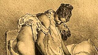 vintage erotic illustration, antique hentai anime cartoon comic retro.