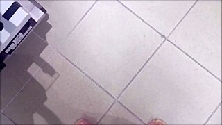 Sexy Redhead Tries Sandals in Shop, Wanna Suck Her Bare Feet?