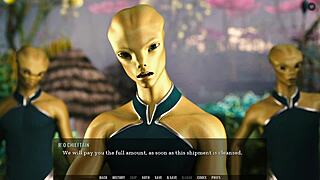 Alien babe fingers herself, craving my big cock in unending void 11!