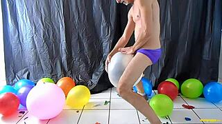 balloon play with horny gay dilf richard lennox