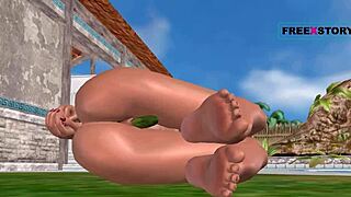 cute girl on the ground using a cucumber for self-pleasure