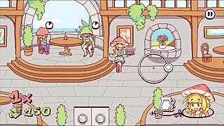 futanari serves cum as special sauce in restaurant.