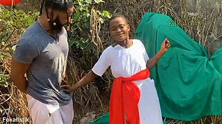 Prophetess Rides Hard with Wet Pussy Bent Over in Ecstasy