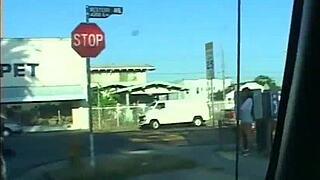 The scene at the bus stop features characters in intimate interactions