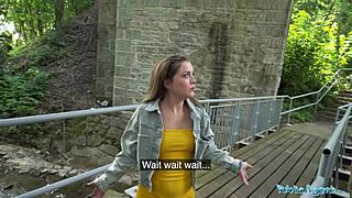 Public agent picks up a babe for outdoor encounter