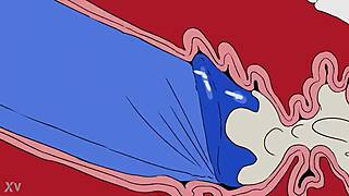 frankie gets anal creampie from monster cock