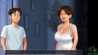Housewife and her friends in a menage with an extra man on a hot summer day