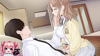 In this hentai story, a hot college coed rides and jerks off for a massive cumshot.