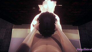 naruto hentai 3d threesome with hinata sucking and banging through wall.