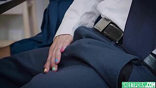 i ride teen student mia kay in library