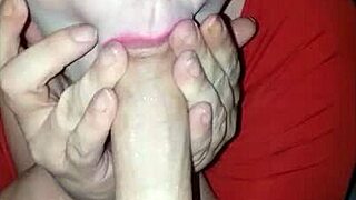 Close up POV of a big cock fucking a bbw tranny