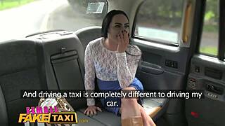 Horny lesbians feast on wet pussy in fake taxi