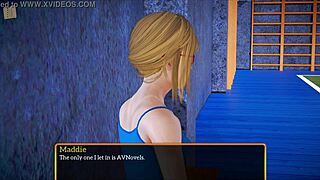 in my new family episode 498, the blonde plays a game with small tits and excitement.