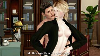 Wow, my boss bangs my wife in office while husband works below!