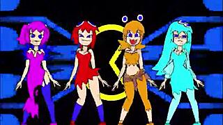 why are the pacman ghost girls dancing in three phases?