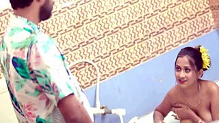 Amateur Indian wife Sudipa in shower with audio