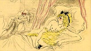 vintage erotic illustration from antique hentai anime