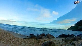 I gave first blowjob of year on beach, exposed pussy to stranger, he fucked me hard