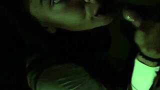 Flashing Pussy Before Risky Blowjob!