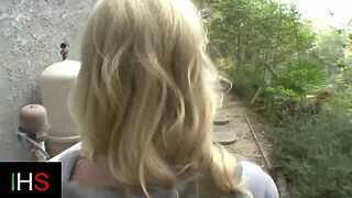 Sexy blonde girl fucked in pussy with cumshot on tits from huge cock