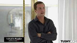 Kelsi Monroe, the babysitter, says 'I need anal at work' in this Vixenplus scene.