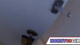 seducing this cute babe with small tits in public.