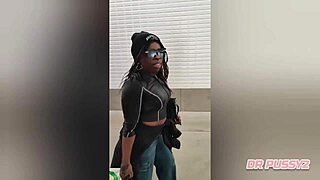 Ebony Escort Serves Monster Cock in Hotel Bathroom