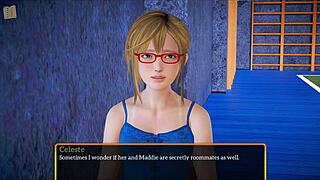 in my new family episode 498, the blonde plays a game with small tits and excitement.