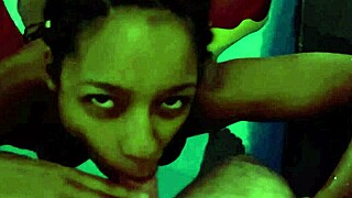 Sexy Black Girl Licks Pussy In Pool