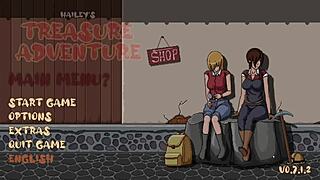 hailey's on a treasure adventure getting fucked in anal and pussy in this hentai game part 1