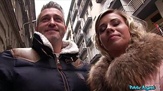 Public agent blonde wife meets a stranger while husband waits