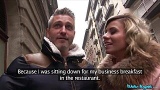 Public agent blonde wife meets a stranger while husband waits